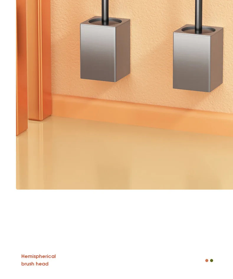 Toilet Brush Holder Wall Mounted Bathroom Cleaning Brush Toilet Brushes For Cleaning Storage Space Aluminum