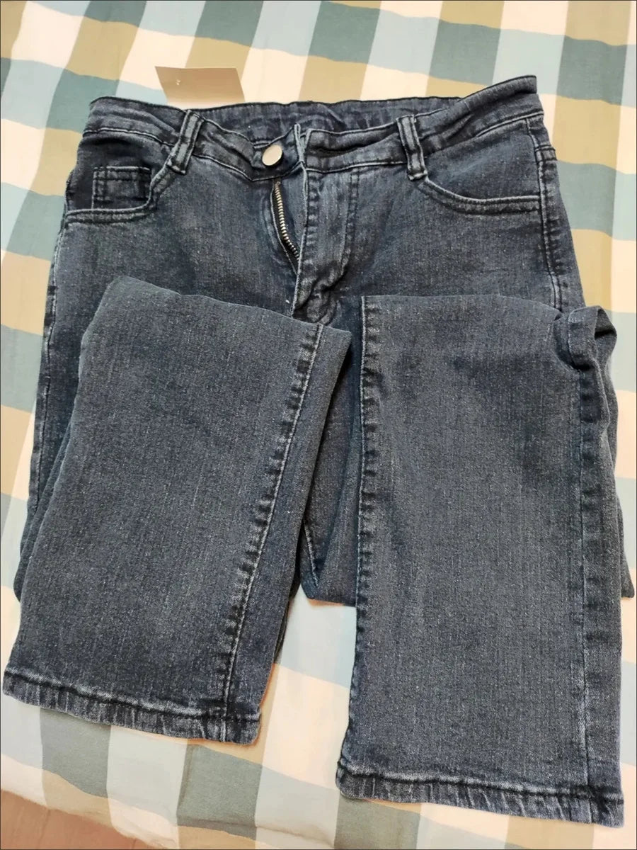 Women's High Waist Straight Jeans Spring Vintage Casual Ankle-length Denim Pants Korean Pantalones Streetwear Stretch Vaqueros
