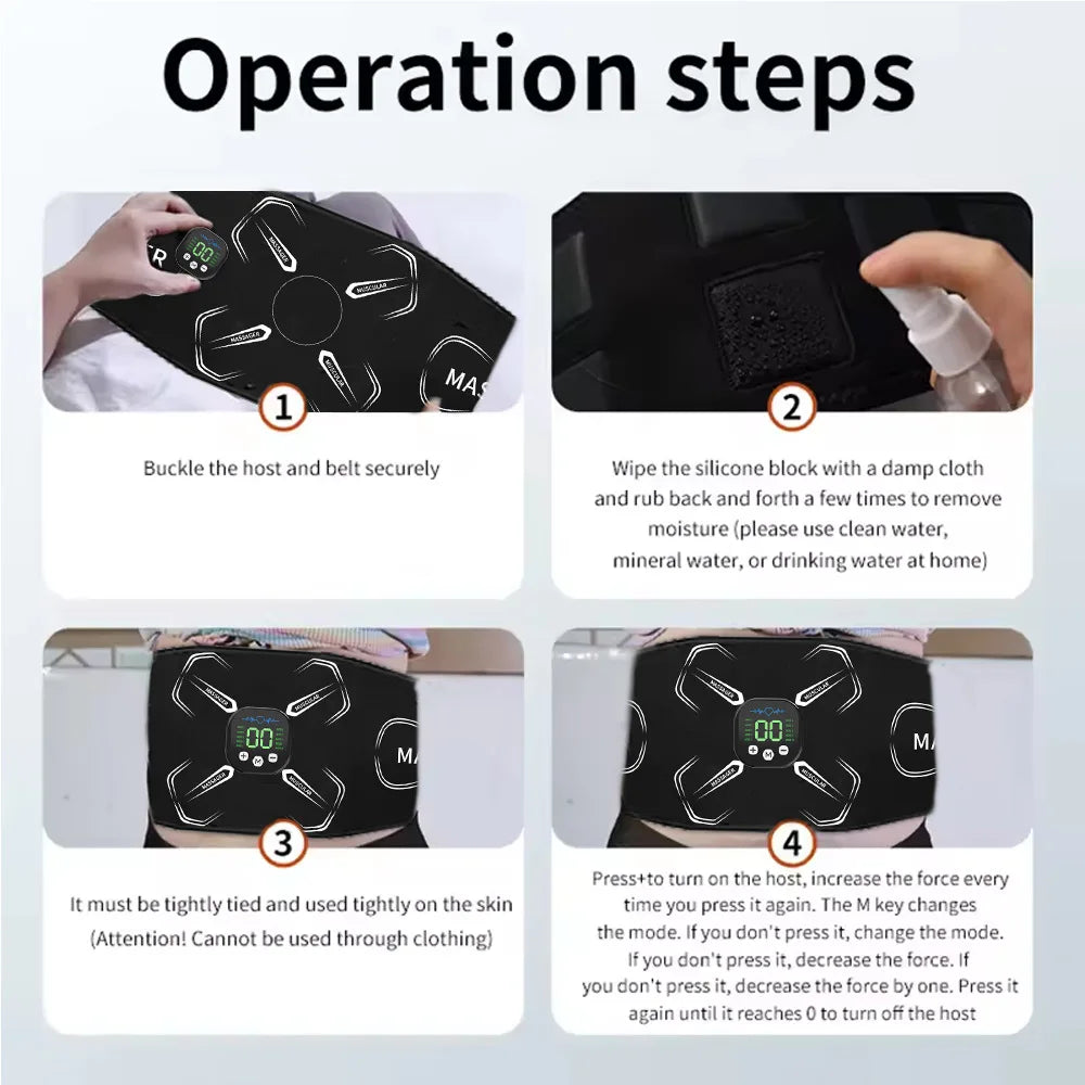 Portable EMS Muscle Stimulator Set – Electric Abdominal Belt & Arm Toner for Home Fitness Fat Burning