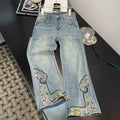 Jeans Casual Embroidered Wide Leg Jean Women's Pant Clothing 2026 Spring Trouser Summer High Waisted Elegant High-end