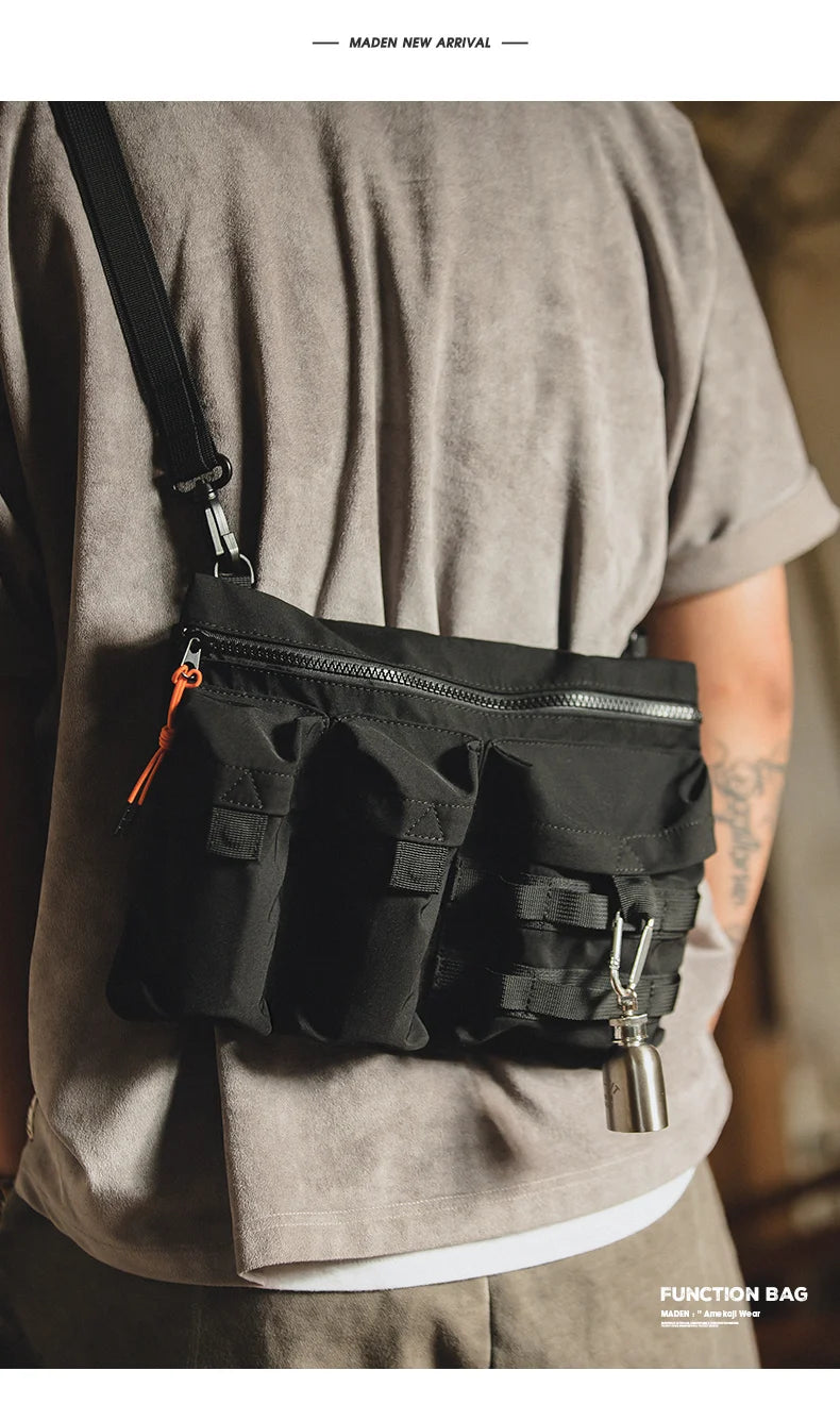 Maden 2023 New Japan Multi-Pocket Function Crossbody Bag Crossbody Outdoor Mountain Style Waist Bag Side Shoulder Men's Small