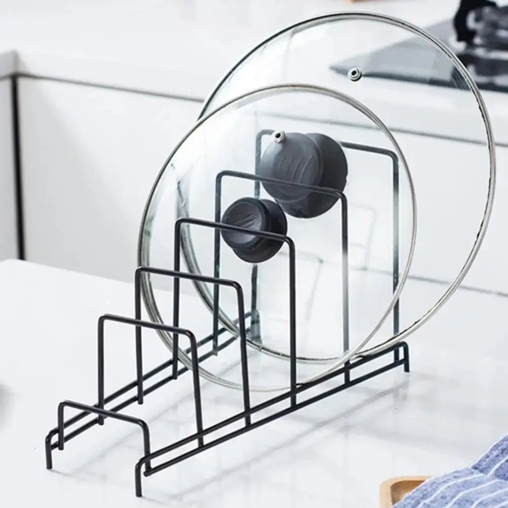 Minimalism Multi Layer Iron Art Rack Shelf Rust-Free Metal Kitchen Organizer Rack Multifunctional Pot Cover Rack Bowl Dish