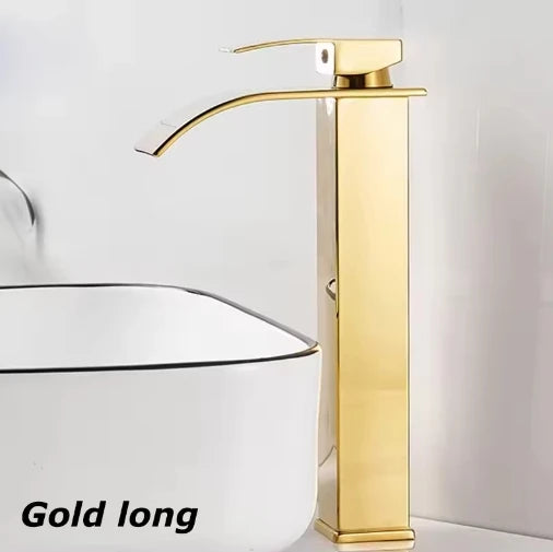 Waterfall Wash Basin Stainless Steel High And Low Faucet Black Hot And Cold Toilet Wash Basin Bathroom