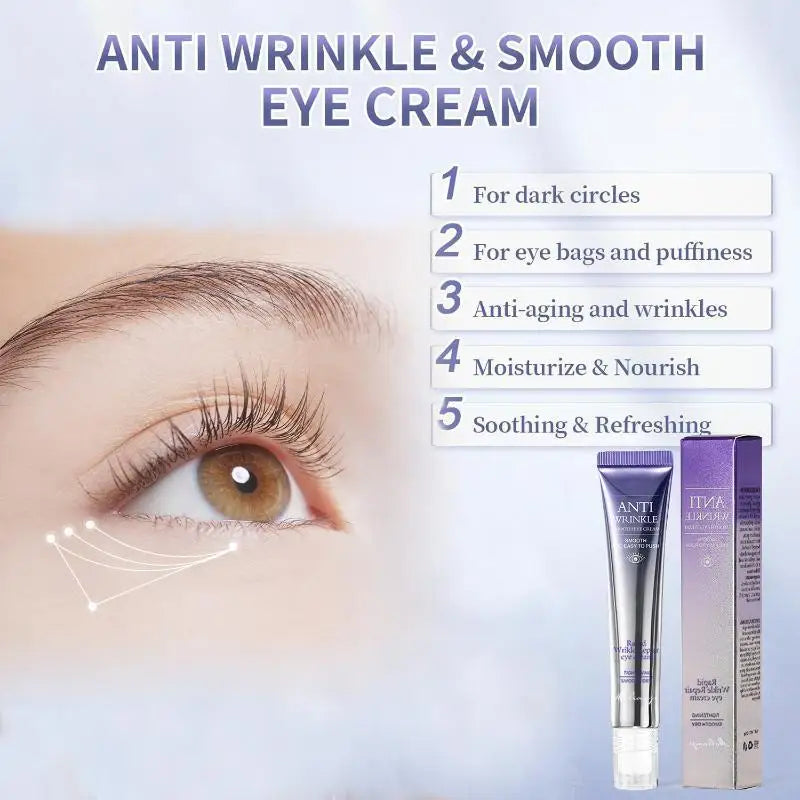 Anti Wrinkle Anti Dark Circle Eye Cream Roller Massager Moisturizing Eye Bags Anti Aging Hyaluronic Acid Eye Skin Care`-..