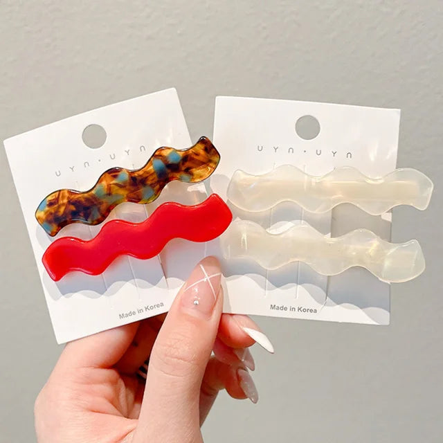 1 Set Fashion Acrylic Hair Clips Set Hairpins For Women Girls Geometric Barrettes Hairgrips Headwear Hair Accessories Jewelry