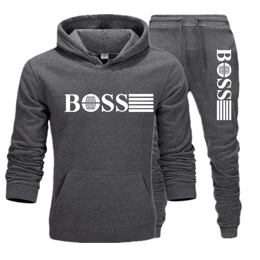 Autumn and winter two-piece sportswear, men and women's casual sportswear, with fashionable hoodie.