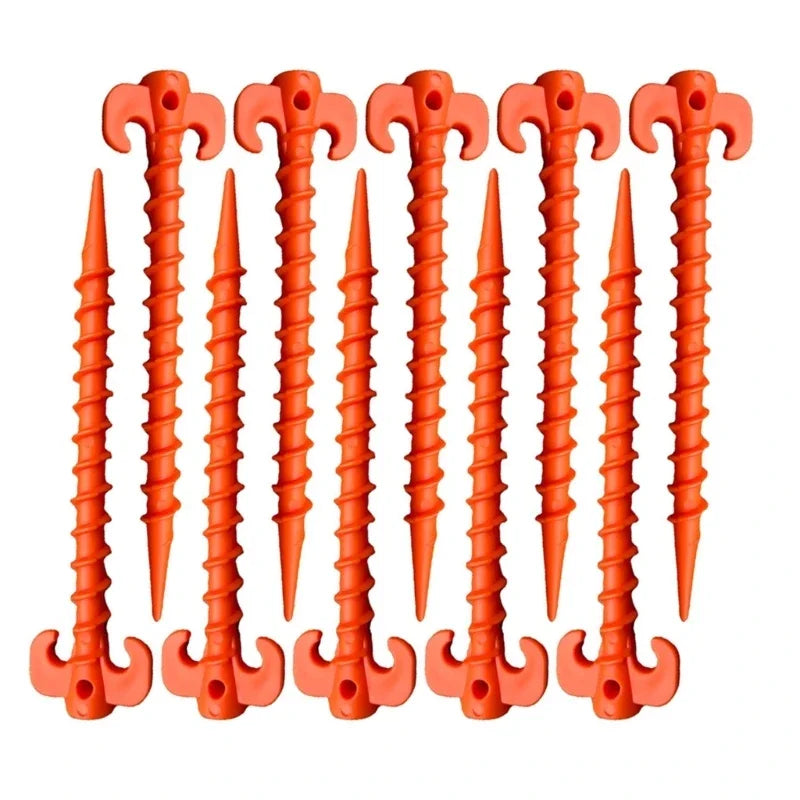 10Pcs Camping Tent Stakes Tent Heavy Duty Tent Nails Plastic Screw Tent Pegs for Fixing Camping Tent Rain Tarps Outdoors