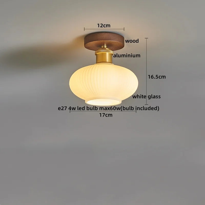 IWHD Walnut Copper LED Ceiling Lights Decoration Aisle Corridor Living Room Light Home Lighting Modern Ceiling lamp Luminaria