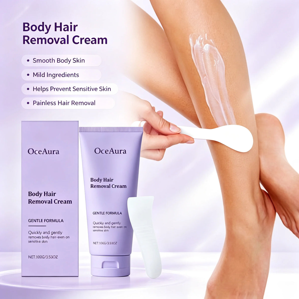 Body Hair Removal Cream Health Hair Remover Smooths Body Skin Mild Ingredients Helps Prevent Sensitive Skin Painless Hair Remove