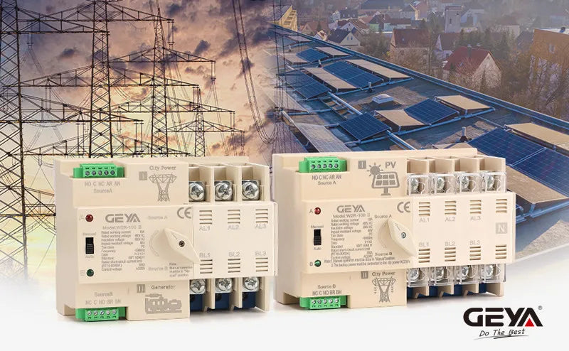 GEYA G2R ATS 110V 220V PC Dual Power Automatic Transfer Switch 25A 40A 63A  Household Power Transfer Switch 50/60Hz