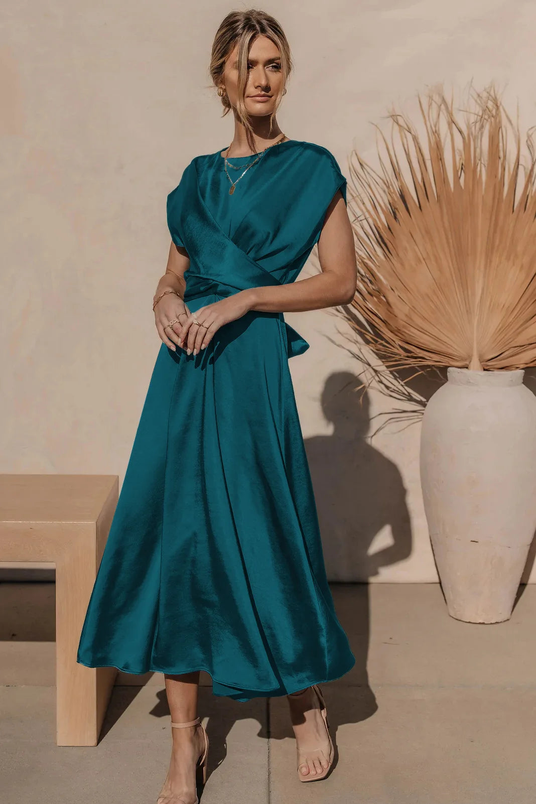 High Quality Spot Wholesale Fashion Summer Women Clothing High-end Satin Binding Elegant Drape Light Evening Dress Vestidos Y2k