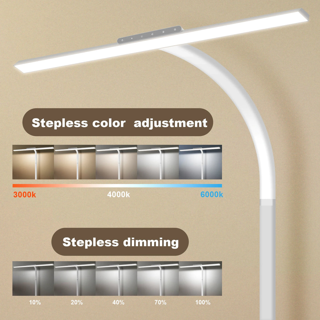 LOOPITYS 24W LED Desk Lamp 80cm 2310 Lumens Touch Control Dimmable Adjustable Color Temperature Clamp Table Lamp
