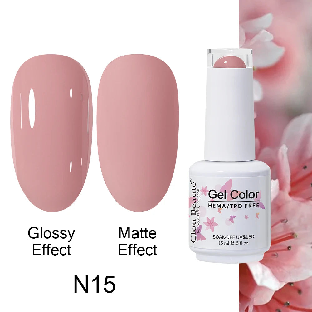 Clou Beaute HEMA TPO FREE Caramel Brown Wine Red Coffee Gel Nail Polish High Pigment Autumn Nail Art Full Coverage UV Varnish