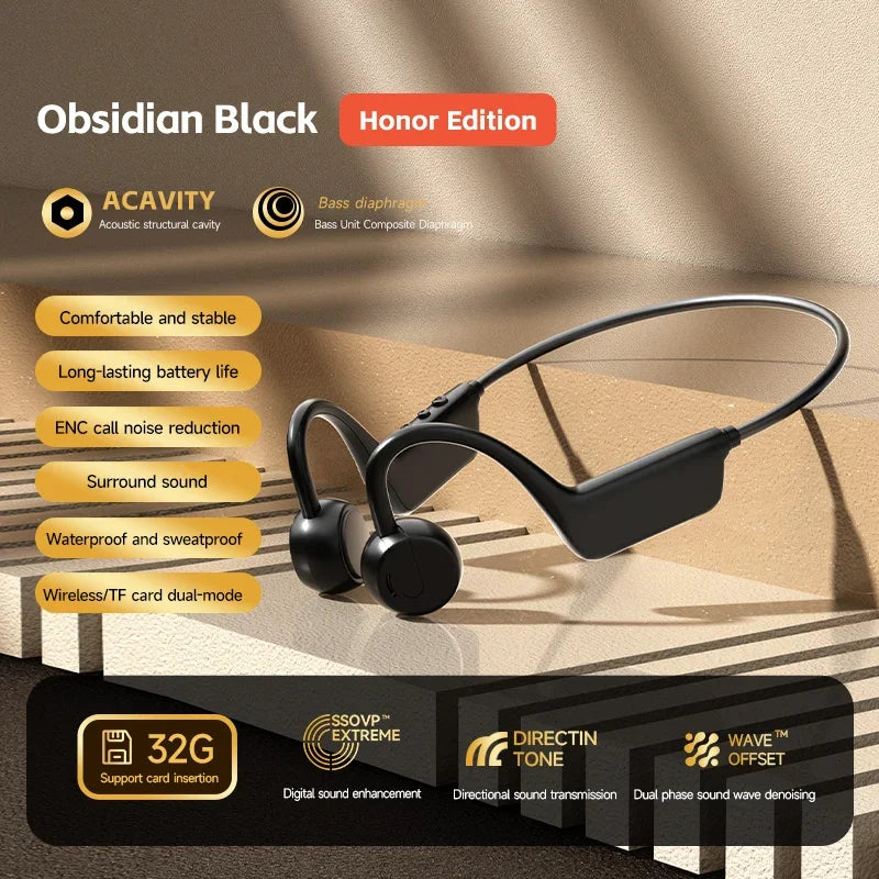 Lenovo Bone Conduction Headset Bluetooth 5.4 With Mic Waterproof Exercise Fitness Wireless Sports Headphone New 2026
