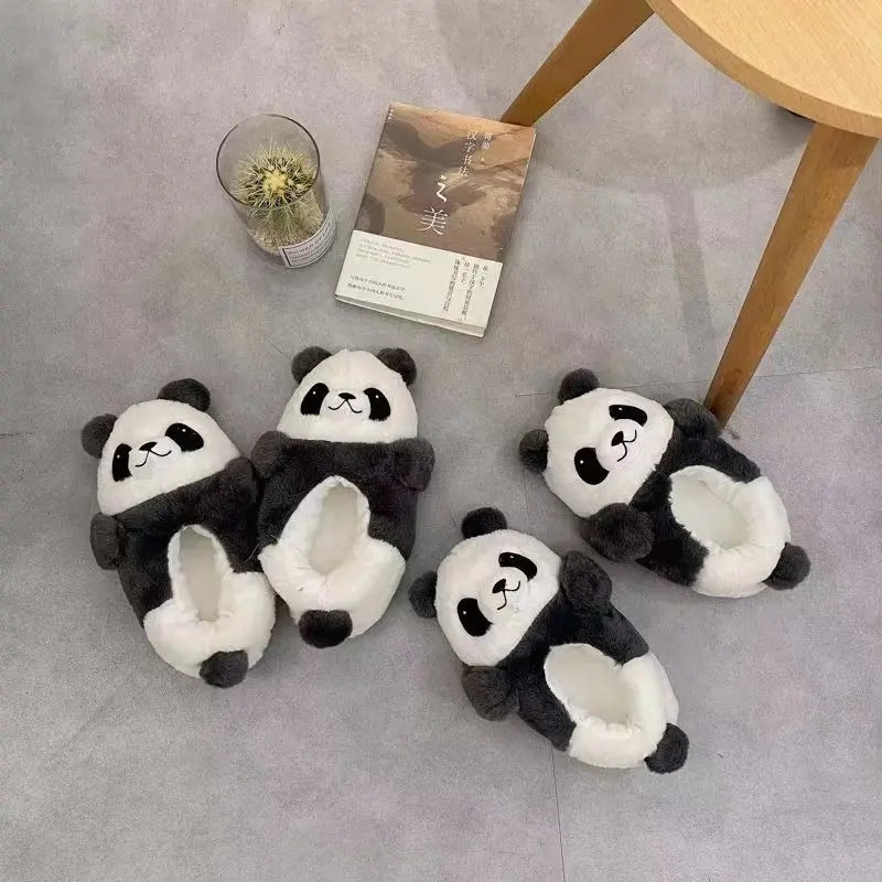 Kawaii Panda Slippers Lovers Womens Man Bedroom At Home Warm Winter Lovelys Bear Shoes For Girls Boys