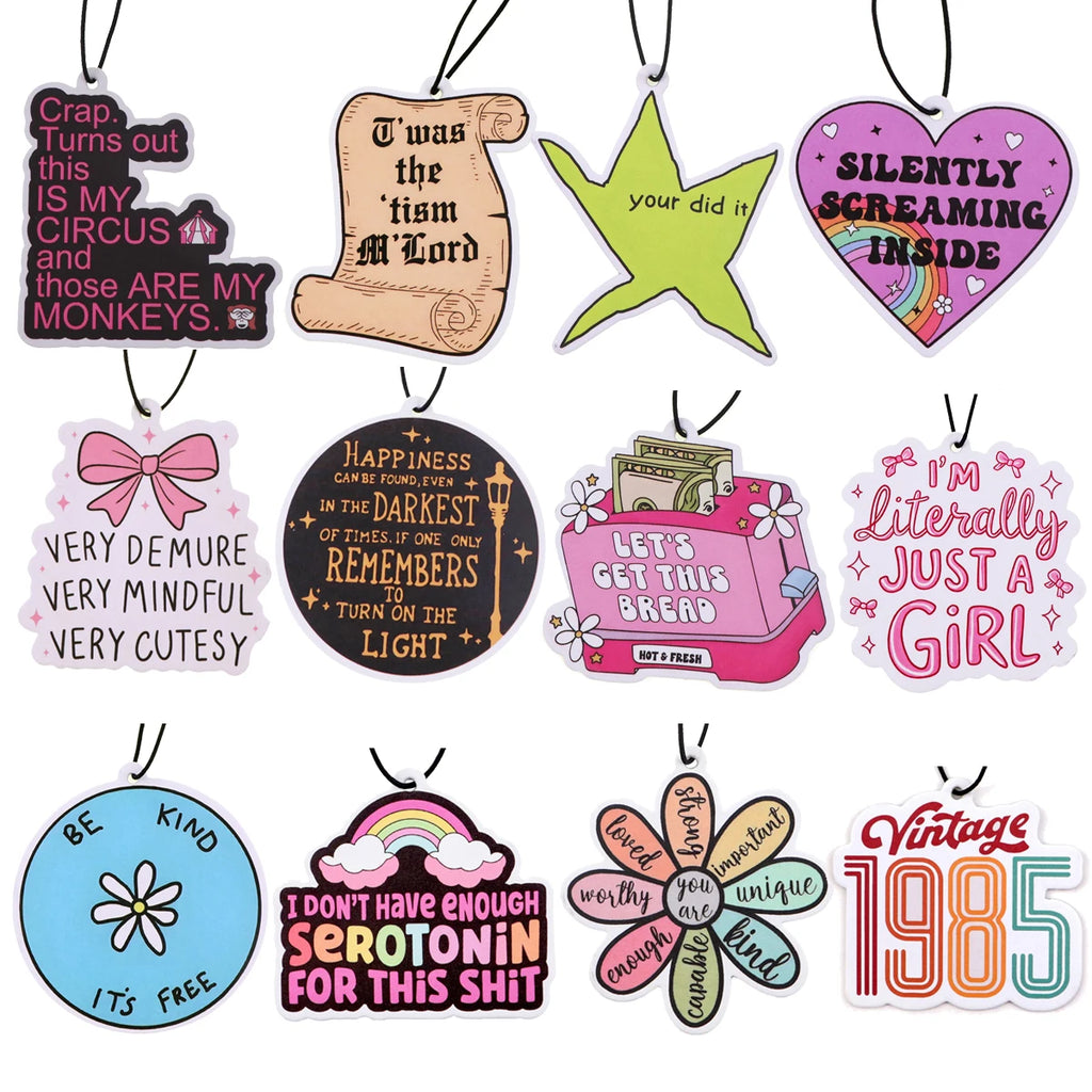 Quote Phrase Word Fragrant Paper Auto Interiors Colorful Car Fragrance Cabinet Bedroom Air Freshener Hangs Solid Perfume Gifts