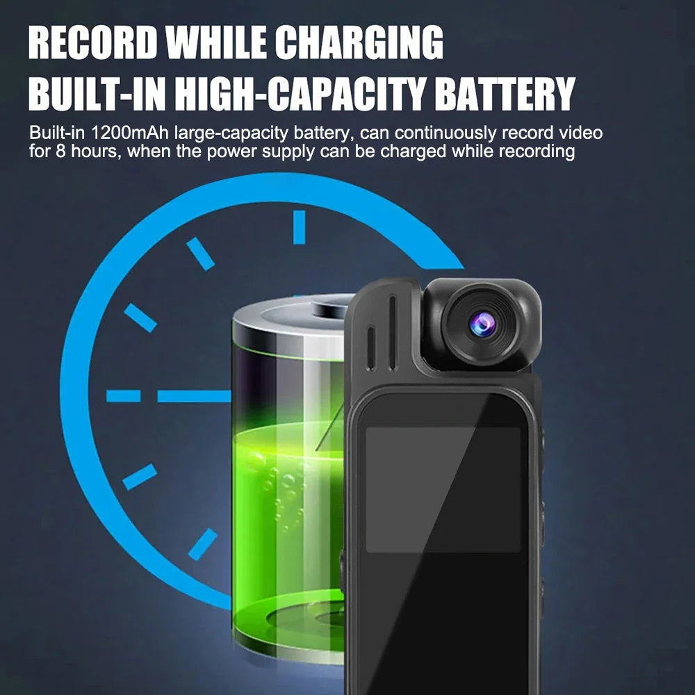 HD 4K Body Camera Mini Body Cam Audio and Video Recording 128GB Wearble Portable Camera Work Guard Travel Vlog