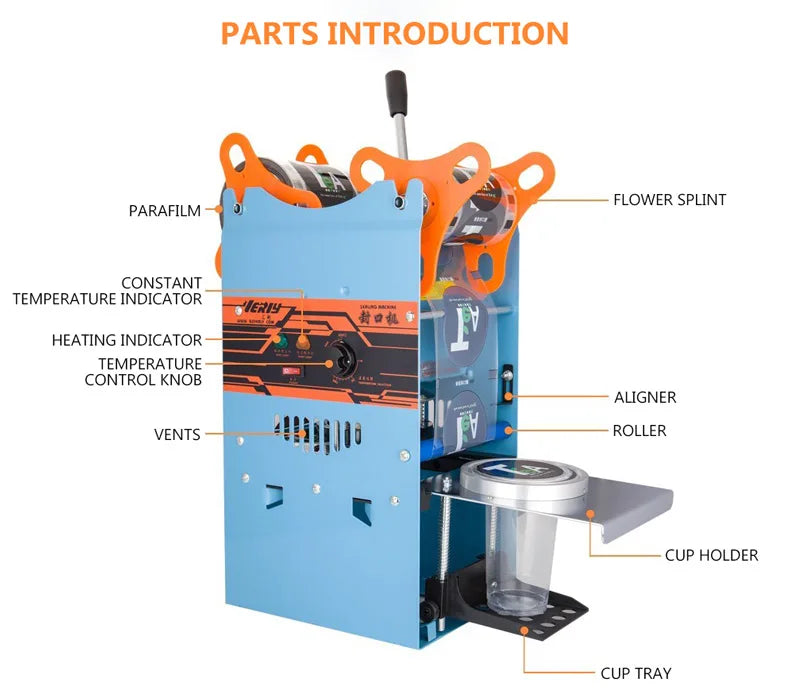 95MM Commercial Cup Sealing Machine Manual Pressure Sealing Machine Beverage Cup Sealer Milk tea Seal machine Boba Tea Machine