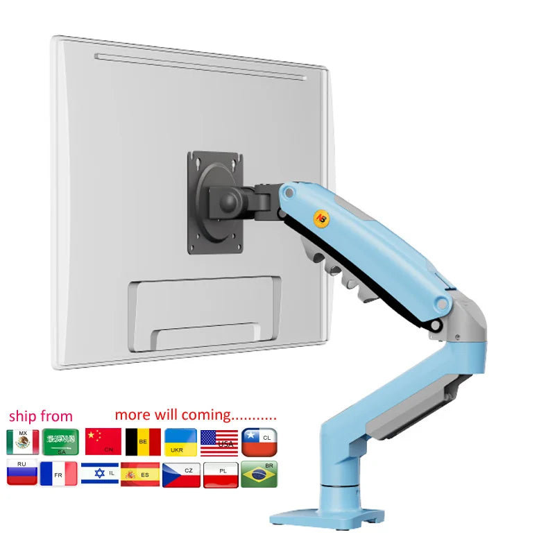 NEW NB F80 2-9kg Popular 17"30" Monitor Screen Desktop Stand Computer Bracket Gas Spring Long Arm Clamp Grommet Hole 360 Rotate
