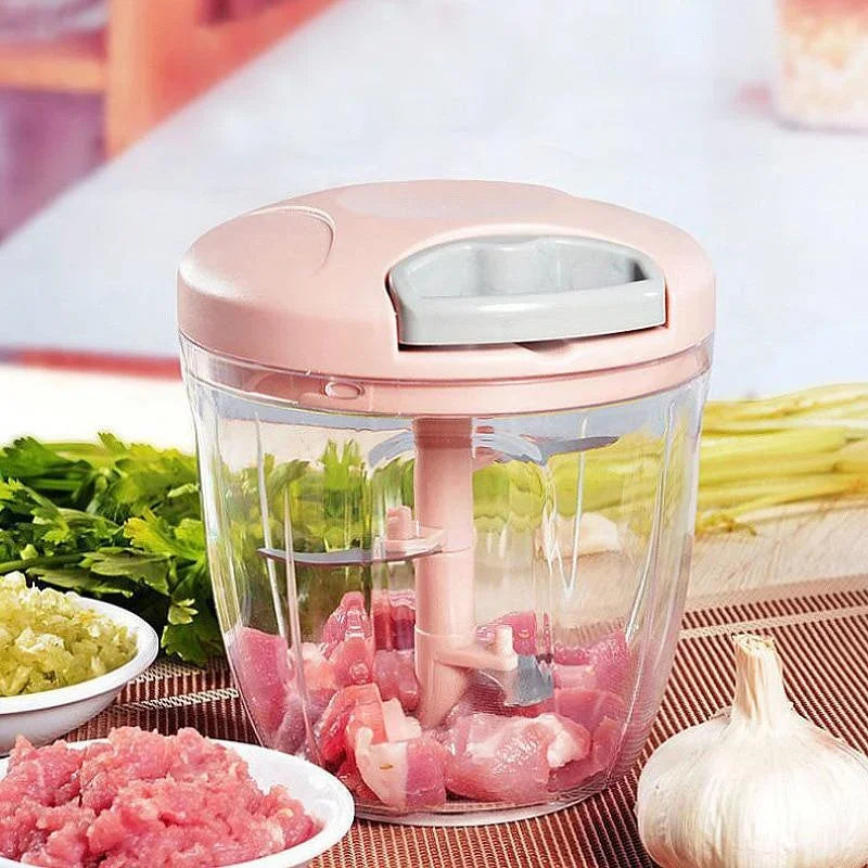 500/900ML Manual Meat Mincer Garlic Chopper Hand Pull Press Crusher Vegetable Grinder Chili Onion Cutter Kitchen Cooking Tools