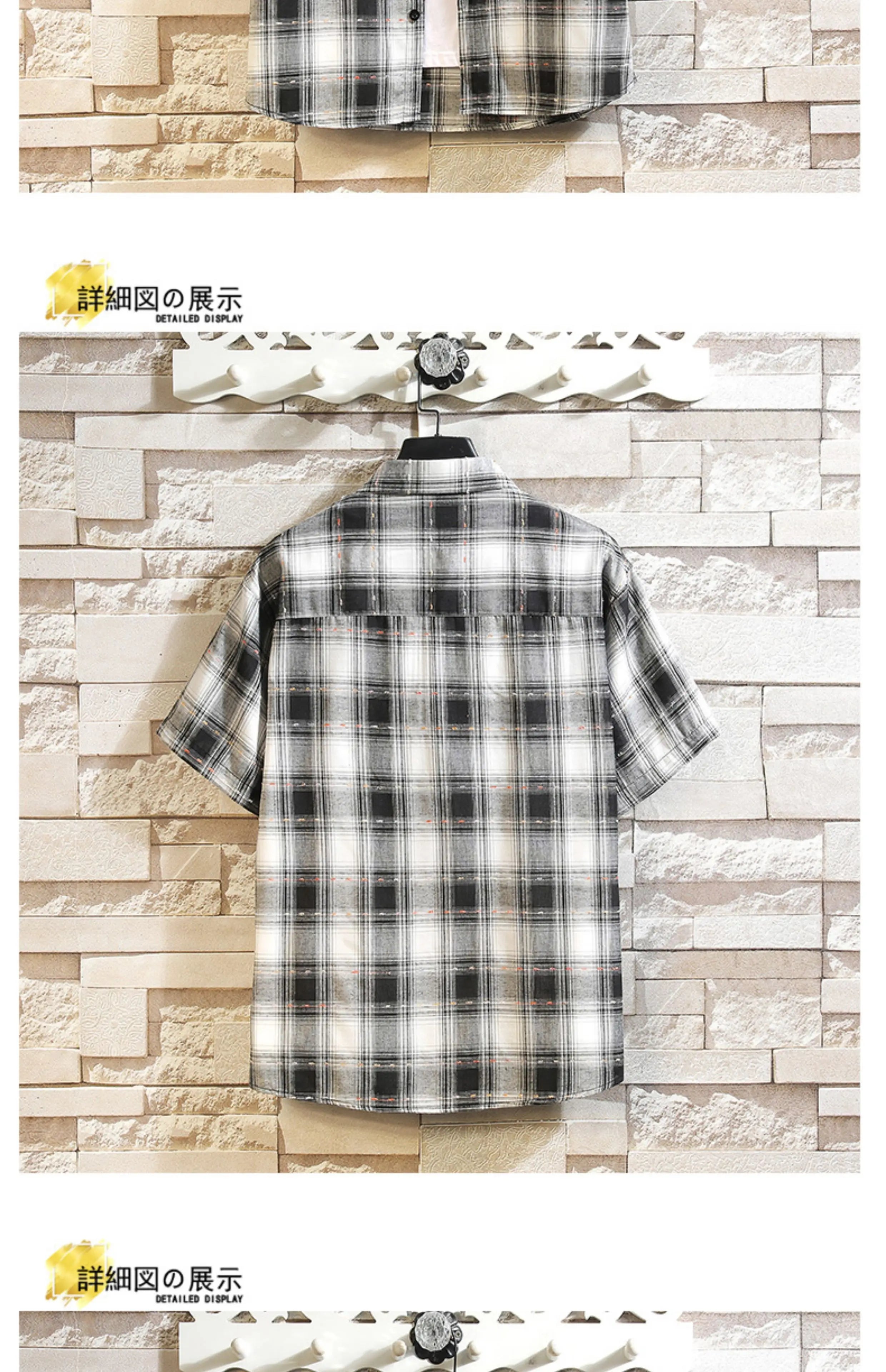 New Men's Shirts Casual Loose Designer Plaid Short Sleeve Shirts Mens Clothing Trend Social Mens Office Shirt Daily Work 5XL