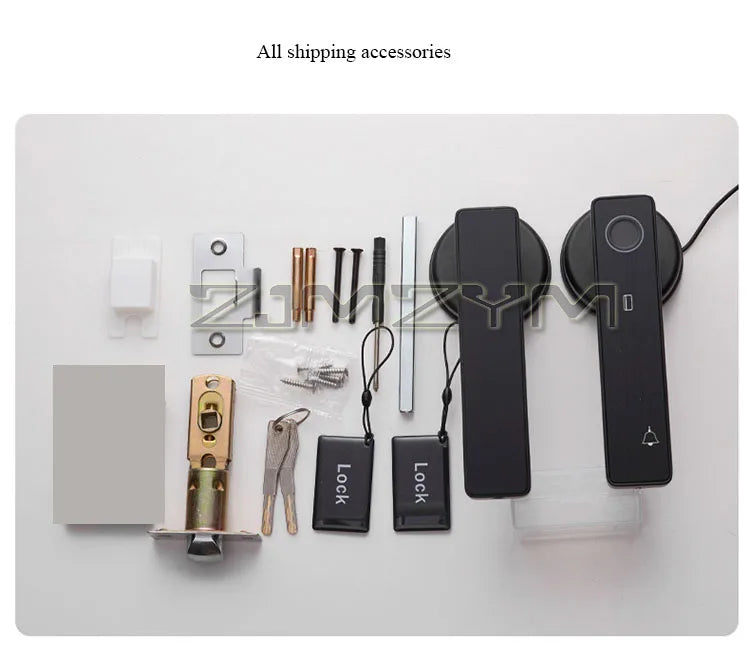 Tuya Smart Fingerprint Lock Financial Level Electronic Indoor Lock Handle Lock Support Password/Key/Bluetooth/APP Remote Unlock