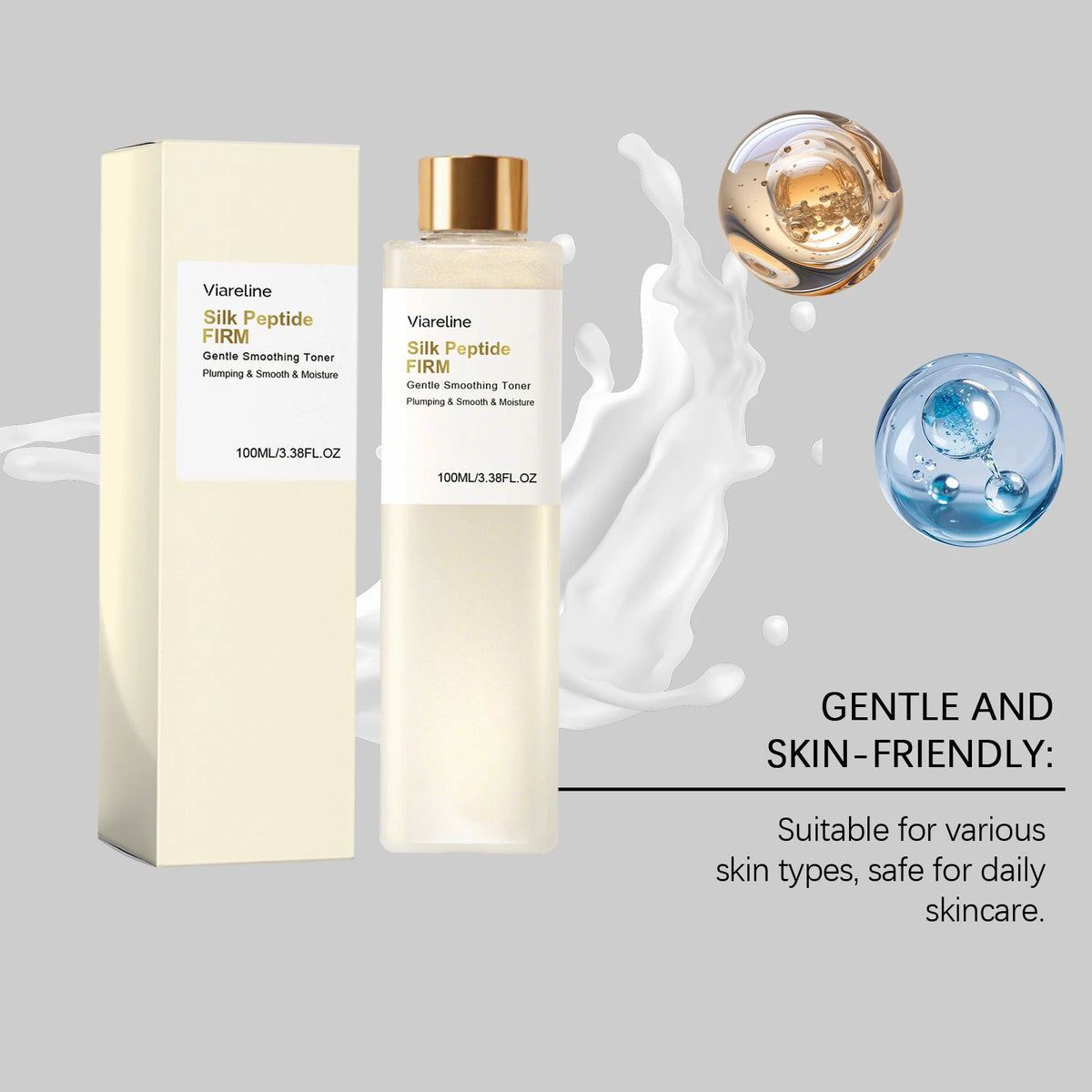 Silk Peptide Glow Boosting Toner Hydrating Refresh Repair Skin Barrier Non Sticky Quick Absorb Facial Deep Collagen Booster Care