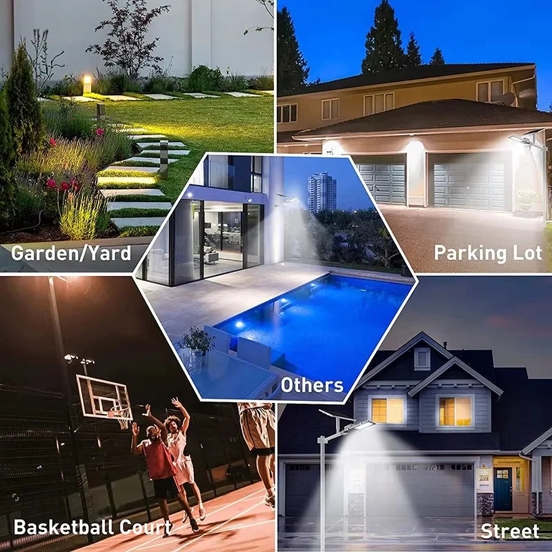 High Brightness LED Solar Street Light Automatic Sensing IP65 Waterproof Outdoor Garden Courtyard Square Parking Lot Lighting