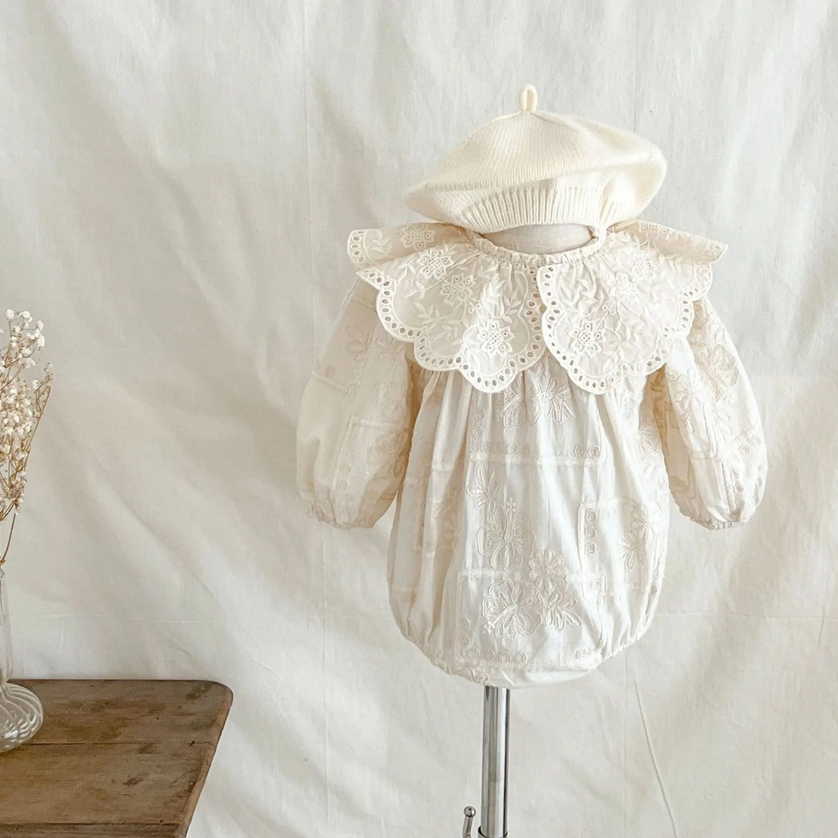 Autumn Newborn Infant Baby Girls Lace Lapel Romper Sister  Embroidery Dresses Muslin Rompers Kids Onepiece Fashion Baby Clothing