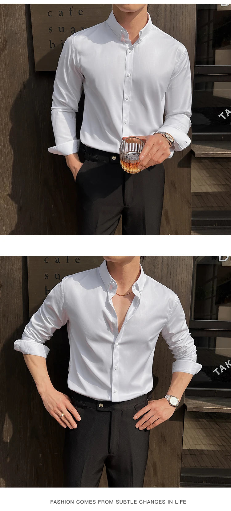 Shirts for Men Long Sleeve British Style Solid Casual Anti-wrinkle Soft Slim Fit Formal Dress Shirt Men Clothing Oversized 7XL-S