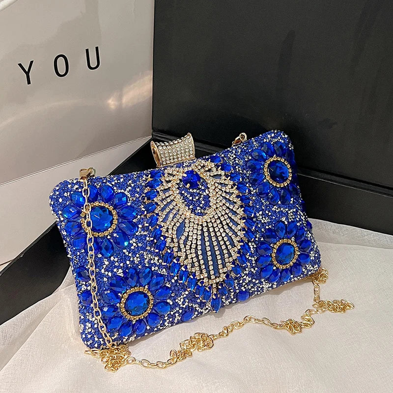 Luxury Sparking Rhinestone Evening Clutch Bags For Women Wedding Prom Dinner Party Gemstone Crossbody Bag 2024 Designer Handbags