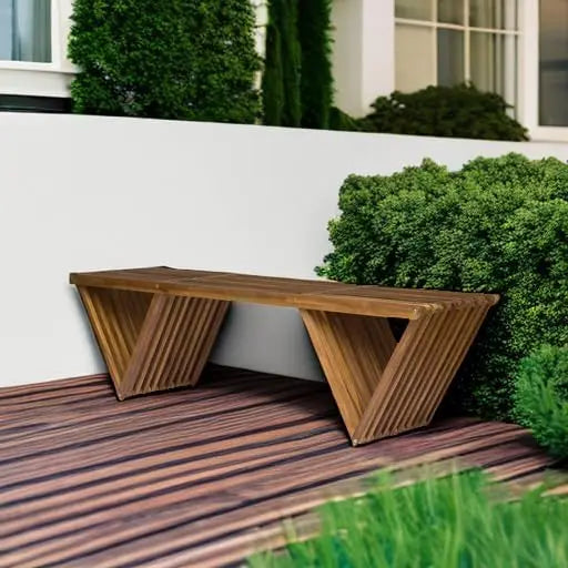 Esme Outdoor Acacia Wood Bench, Teak Finish