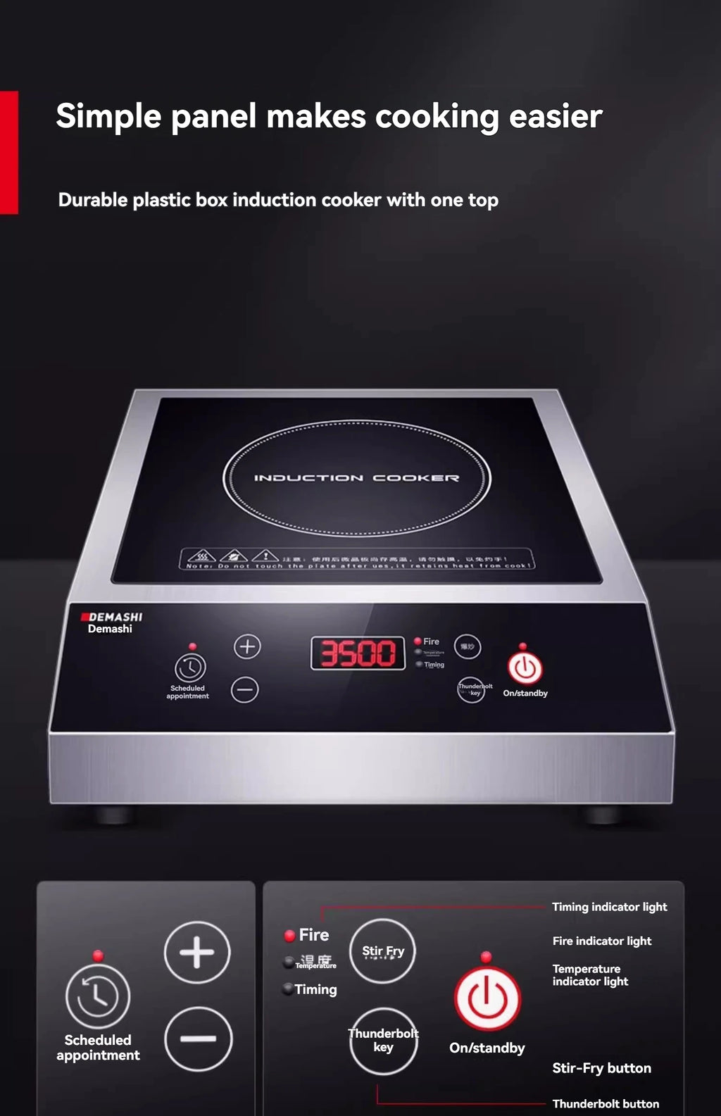 Commercial Induction Cooker 3500w High-power Hotel Flat Induction Cooker