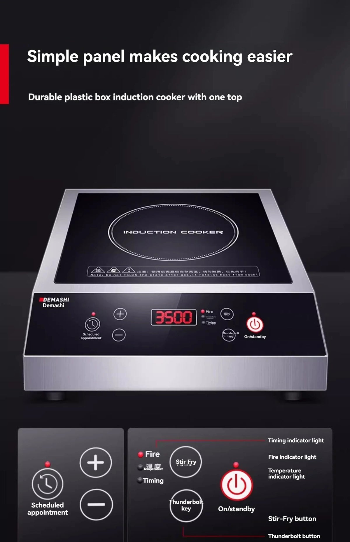 Commercial Induction Cooker 3500w High-power Hotel Flat Induction Cooker