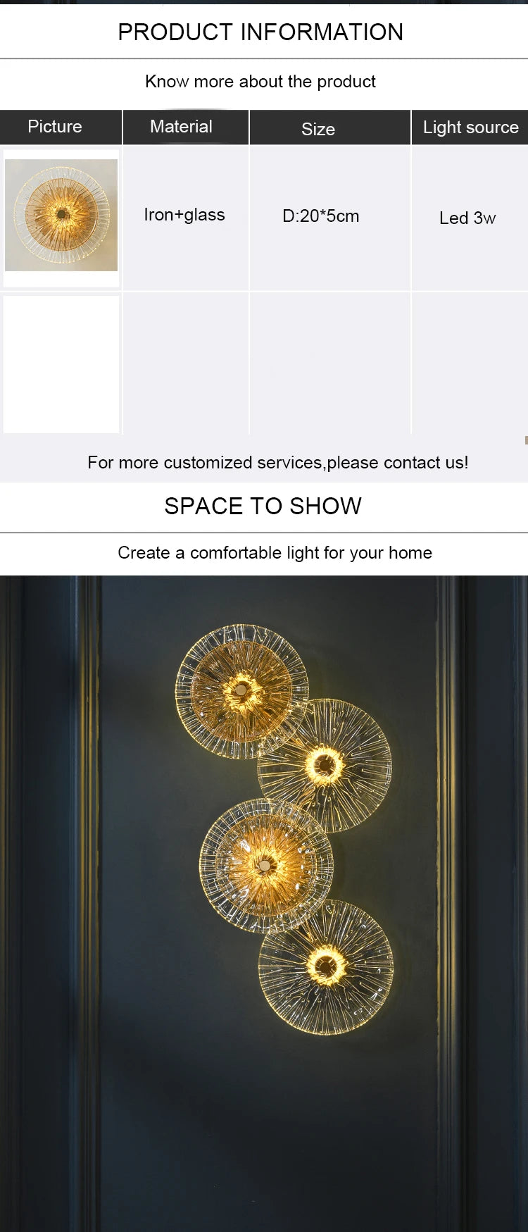 Modern Light Luxury Circular Art Glass Wall Lamp Minimalist Designer Creative Lighting for Bedroom Hallway Living Room Decor