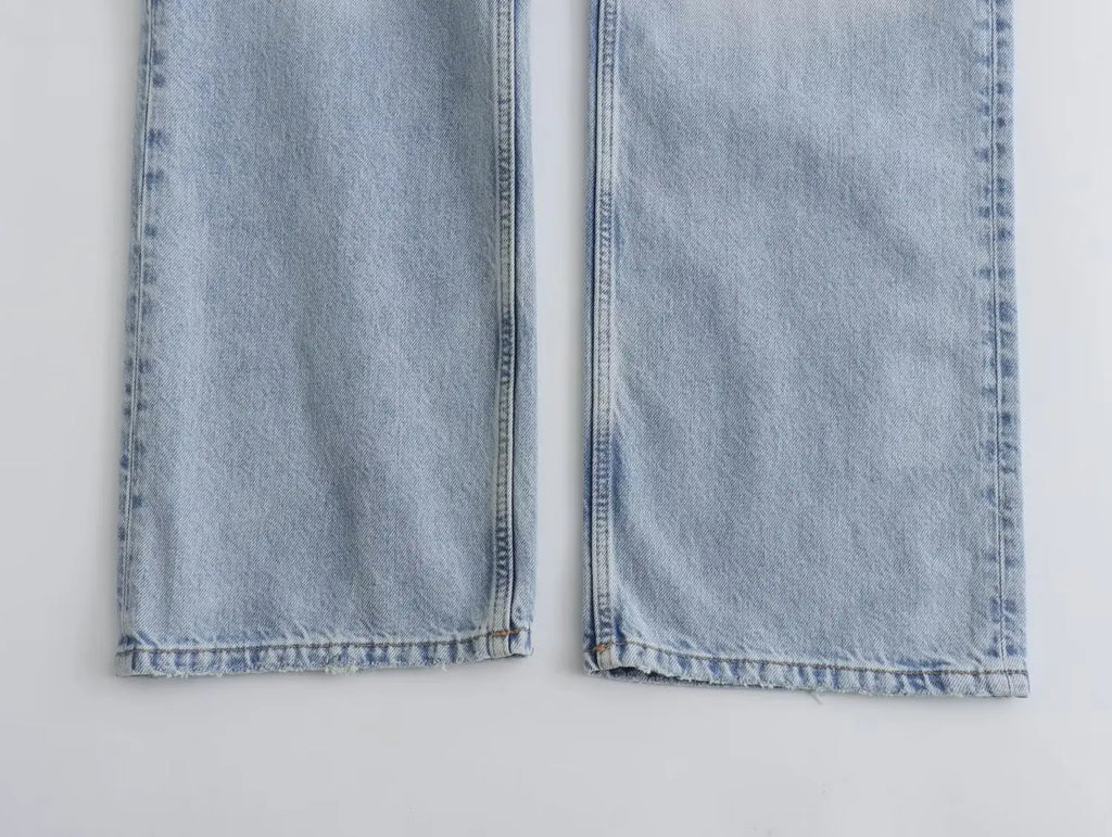 Maxdutti British fFashion Street Distressed Jeans Boyfriend Style Pants Girls Retro Loose Casual Jeans For Women Harem Denim