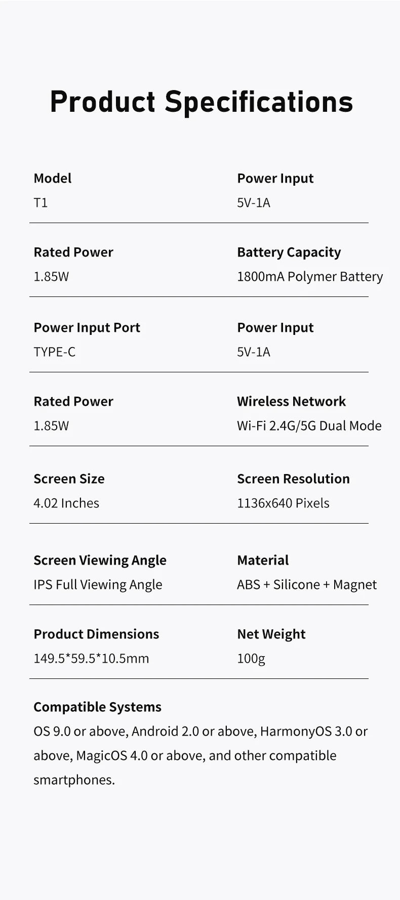 Smartphone Magnetic Monitor Screen Projector Phone Rear Camera Selfie For Vlog Live Stream Video Recording For Android iPhone
