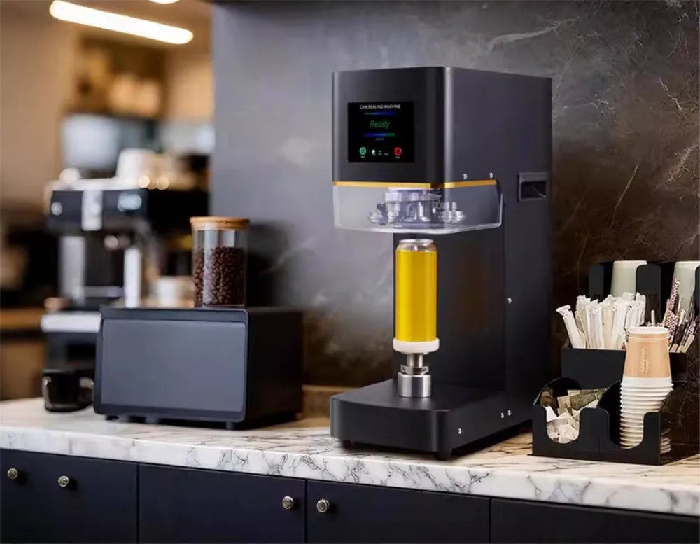 Automatic Juice Cup Drinks Sealing Machine Can Sealing Machine Jar Sealing Machine Non Rotary Plastic Tin Jar Beer Cans Seamer
