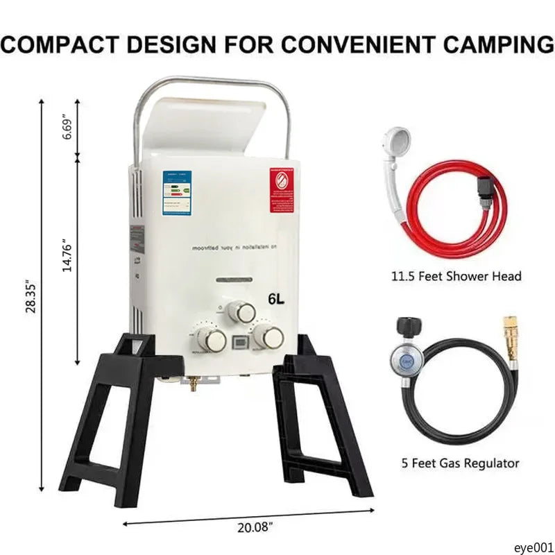 New Portable Gas Water Heater for RV Outdoor Camping Handheld Instant Hot Water Device