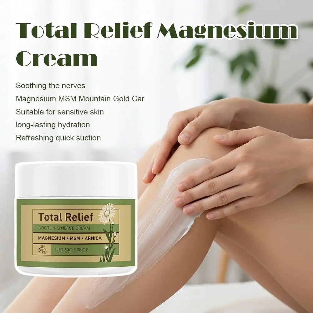 Natural Nerve Relief Cream With Magnesium Arnica Gentle Plant-Based Body Butter For Soothing Skin Care