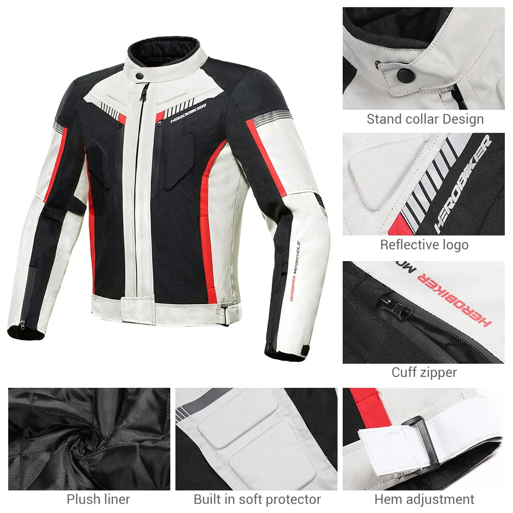 Motorbike Riding Jacket Waterproof Moto Garments Casual Biker Jackets Wear Resistant Motorcycle Wear