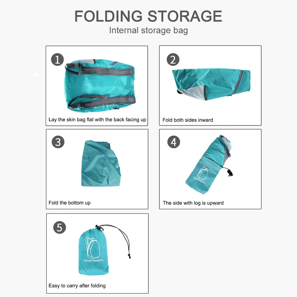 Outdoor Hiking Bag Lightweight Packable Backpack Foldable ultralight Travel Daypack Bag Waterproof Folding Pack for Women Men