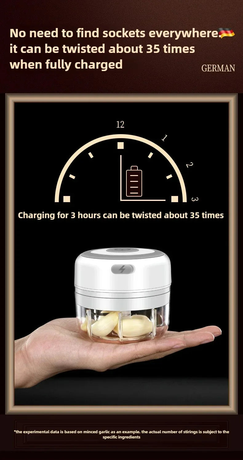 Electric Mini Garlic Chopper 100/250ML USB Vegetable Onion Chopper baby food processor Portable Small Food Processor