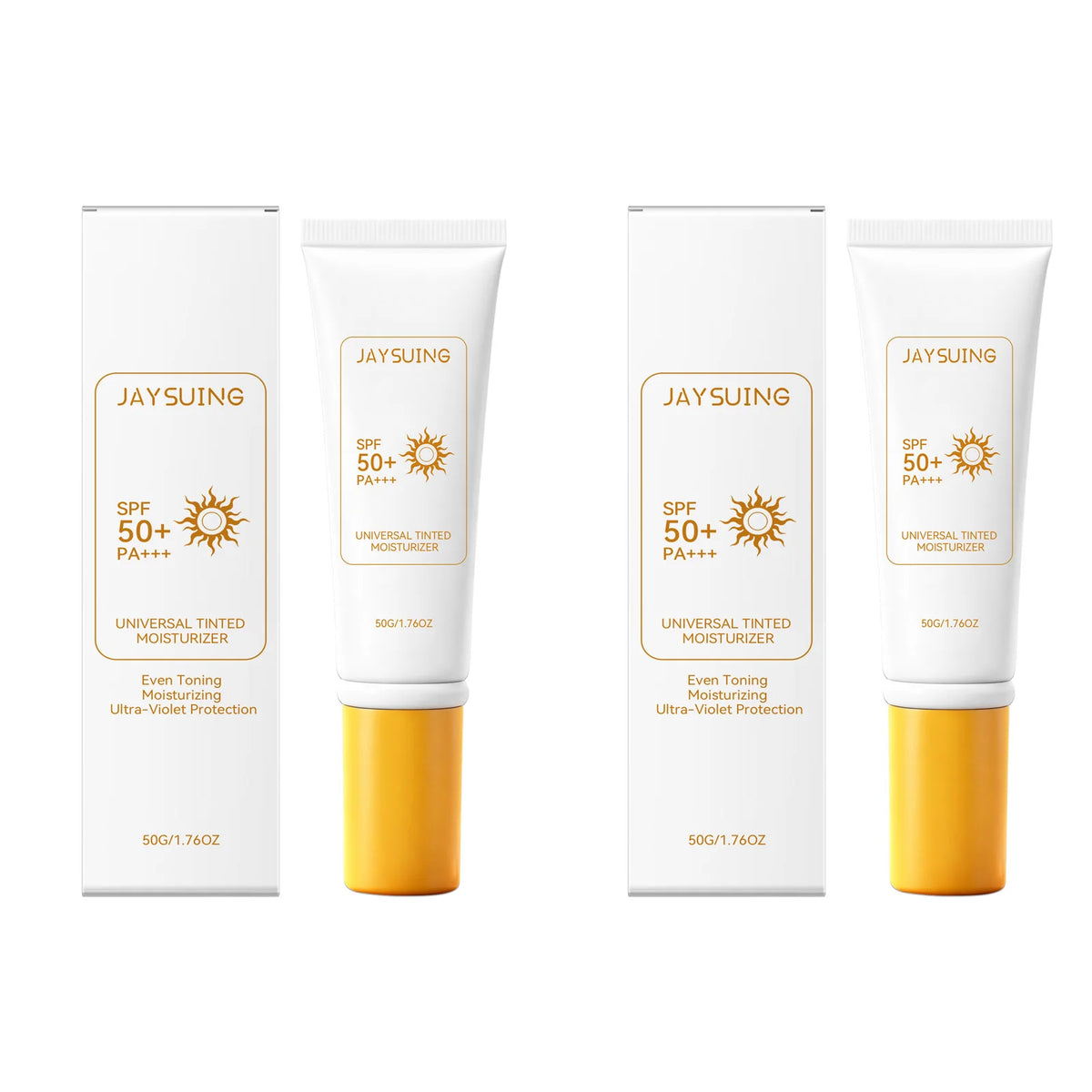 Jaysuing Tinted Sunscreen Spf 50 Anti UV Protection Waterproof Even Skin Tone Matte Finish Summer Outdoor Tinted Moisturizer 50g