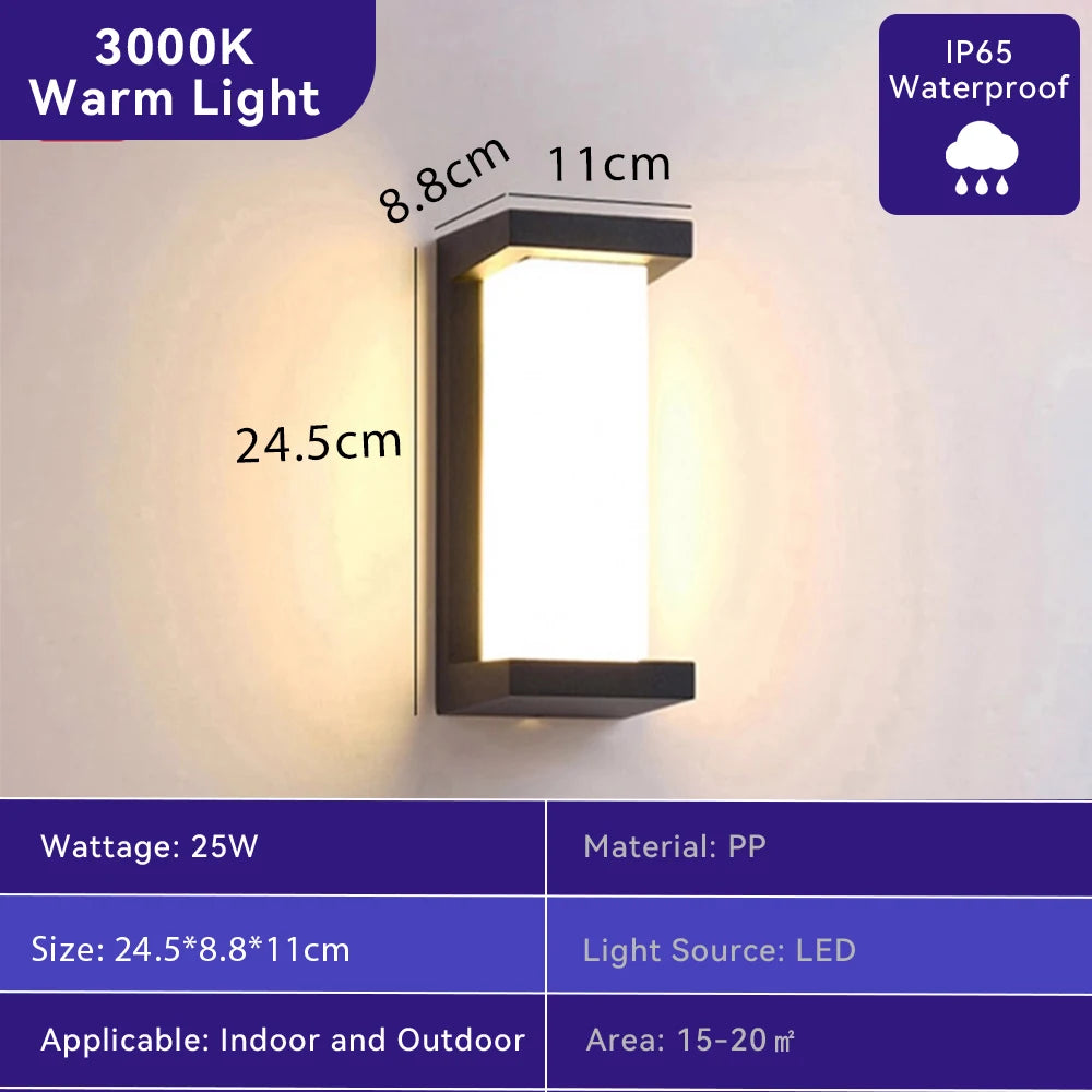 Modern Outdoor LED Wall Light Waterproof 110V 220V Exterior Wall Light For Porch Garage Garden Courtyard Villa Indoor Wall Lamp