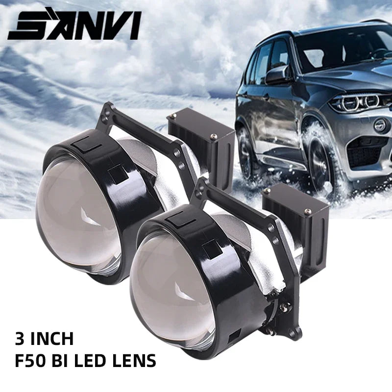 SANVI F50 Bi LED Projector Lens 3 Inch for Hella G5 3R Projector Headlights Auto Lamp H1 H4 H7 9005 9006 9012 Car Light Retrofit