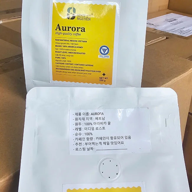 Cau Dat Hand-Picked Medium Roast Arabica Coffee Smooth Fruity Notes Honey Process Premium Packaged in Bag