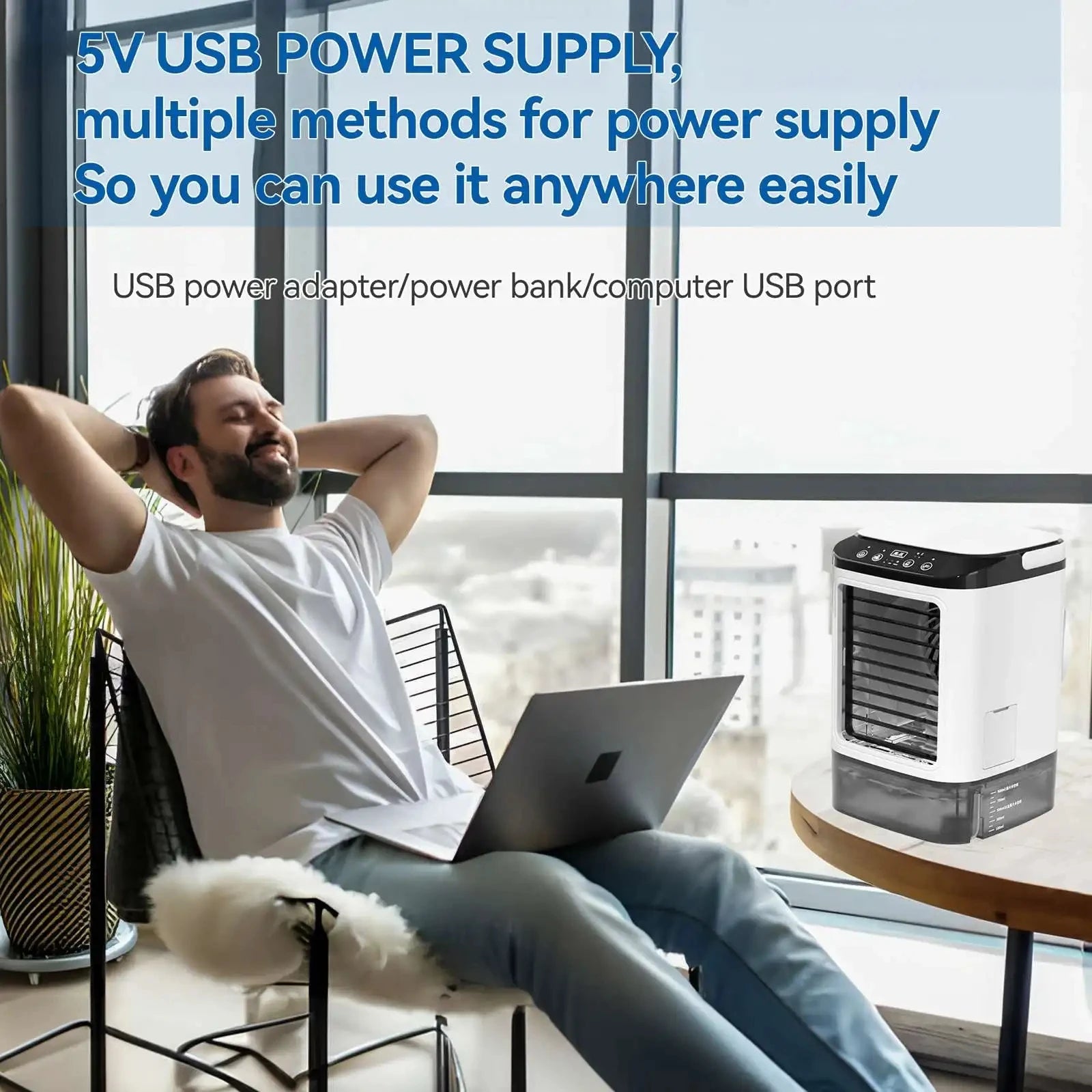 Portable Air Conditioner 3-speed Small Ac Unit Mini Air Cooler 900ml Water Tank Electric Fan With Humidifier For Bedroom JJ2818