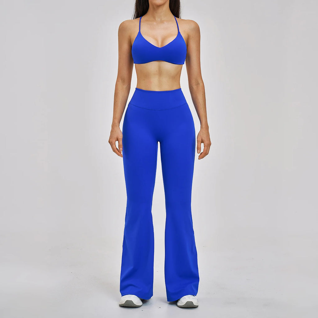 Custom LOGO Women's Skinny Back Yoga Fashion Micro Fitness Sports Outdoor Running Fitness Wear Two-piece Set