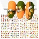 12 Designs Autumn Maple Leaf Squirrel Pumpkin Water Nail Stickers Fall Season Element Watermark Sliders DIY Manicure Decal Foils